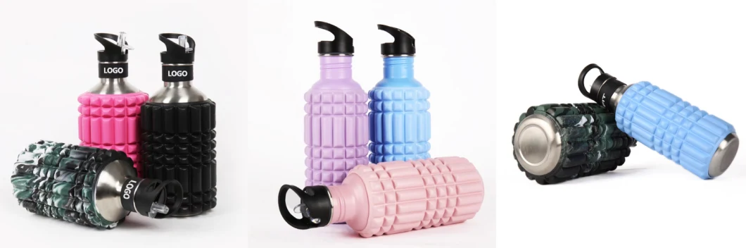 Eco-Friendly Stainless Steel Foam Roller Sport Bottle Hot Water Bottle Foldable Silicone Bo