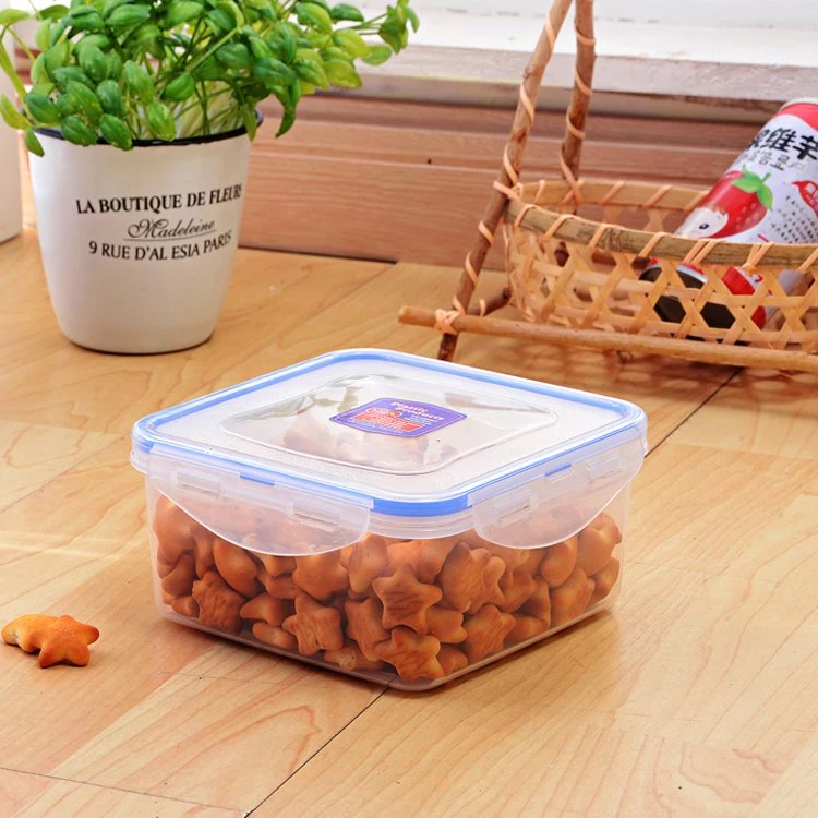 Square Nested Set 4 Space-Saving Clip Lock Plastic Food Container