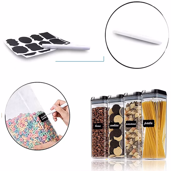 Contenitori ermetici in plastica per alimenti, contenitori per organizzazione cucina e dispensa per cereali
