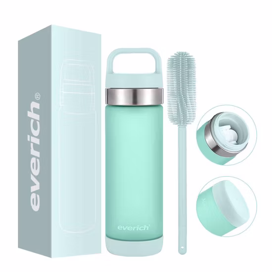 Borraccia in plastica, borraccia sportiva in plastica portatile a tenuta stagna con manico