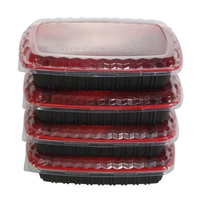 Scatole Bento rettangolari per la preparazione dei pasti, contenitori per alimenti in plastica profonda