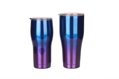 Tazza termica Dazzle Tazza per auto con cambio colore progressivo Tazza in acciaio inossidabile a doppio strato - Blu