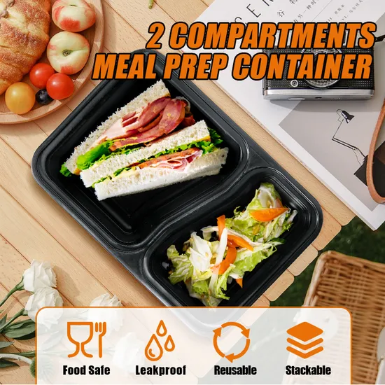 Scatola per imballaggio alimentare in plastica per microonde da 350 ml, scatola per il pranzo Bento da asporto, preparazione dei pasti da asporto, contenitore per alimenti con coperchio
